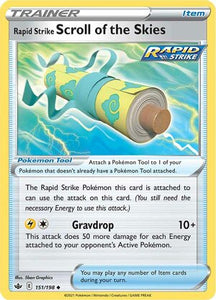 Rapid Strike Scroll Of The Skies 151/198 SWSH Chilling Reign Uncommon Pokemon Card TCG Near Mint