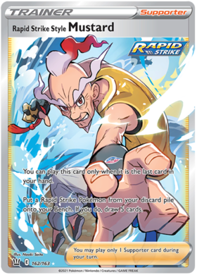 Rapid Strike Style Mustard 162/163 SWSH Battle Styles Ultra Rare Pokemon Card TCG