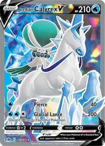 Ice Rider Calyrex V 163/198 SWSH Chilling Reign Full Art Holo Ultra Rare Pokemon Card TCG Near Mint  