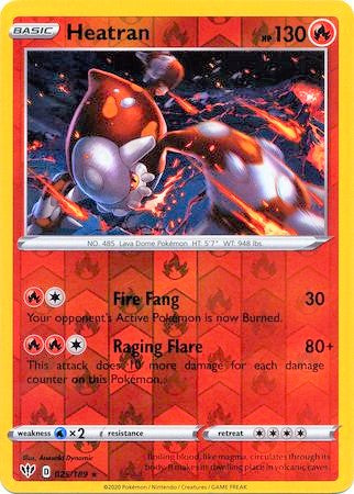 Heatran 25/189 SWSH Darkness Ablaze Reverse Holo Rare Pokemon Card TCG Near Mint