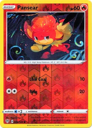 Pansear 26/189 SWSH Darkness Ablaze Reverse Holo Common Pokemon Card TCG Near Mint