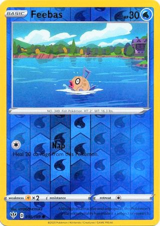 Feebas 38/189 SWSH Darkness Ablaze Reverse Holo Common Pokemon Card TCG Near Mint