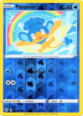 Panpour 41/189 SWSH Darkness Ablaze Reverse Holo Common Pokemon Card TCG Near Mint