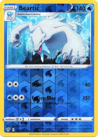Beartic 49/189 SWSH Darkness Ablaze Reverse Holo Rare Pokemon Card TCG Near Mint