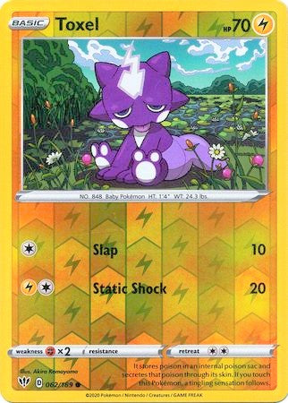 Toxel 62/189 SWSH Darkness Ablaze Reverse Holo Common Pokemon Card TCG Near Mint