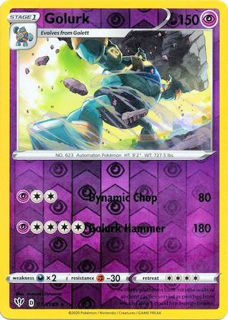 Golurk 77/189 SWSH Darkness Ablaze Reverse Holo Rare Pokemon Card TCG Near Mint