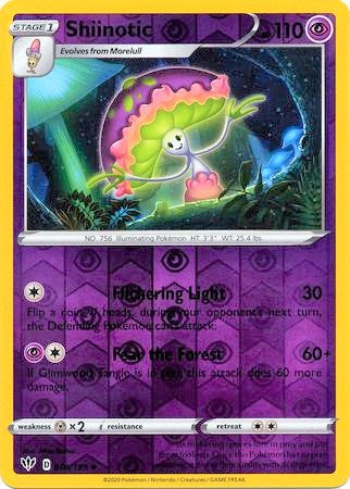 Shiinotic 80/189 SWSH Darkness Ablaze Reverse Holo Uncommon Pokemon Card TCG Near Mint 