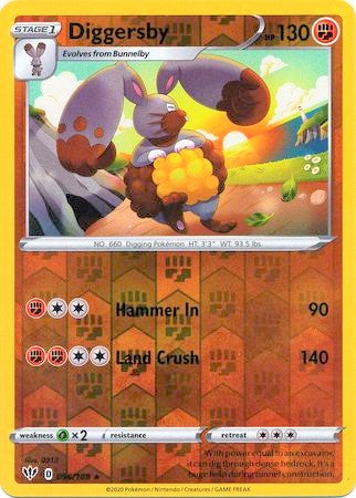 Diggersby 96/189 SWSH Darkness Ablaze Reverse Holo Rare Pokemon Card TCG Near Mint