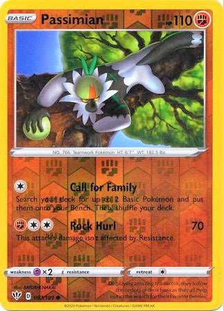 Passimian 97/189 SWSH Darkness Ablaze Reverse Holo Common Pokemon Card TCG Near Mint