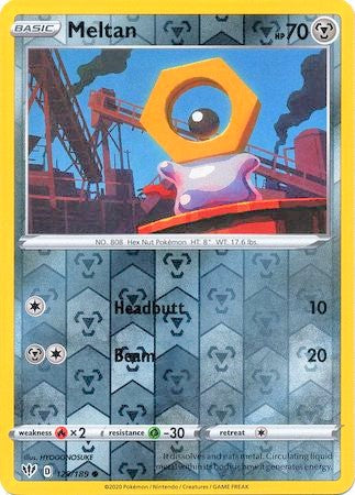 Meltan 129/189 SWSH Darkness Ablaze Reverse Holo Common Pokemon Card TCG Near Mint