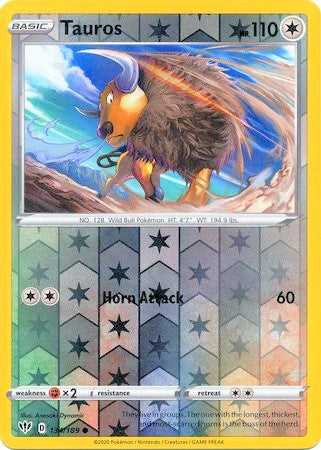 Tauros 134/189 SWSH Darkness Ablaze Reverse Holo Common Pokemon Card TCG Near Mint