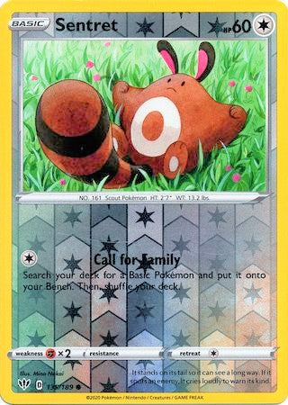 Sentret 135/189 SWSH Darkness Ablaze Reverse Holo Common Pokemon Card TCG Near Mint