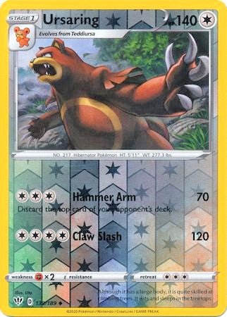 Ursaring 139/189 SWSH Darkness Ablaze Reverse Holo Uncommon Pokemon Card TCG Near Mint 