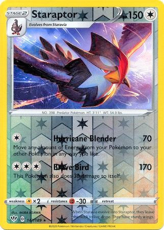 Staraptor 147/189 SWSH Darkness Ablaze Reverse Holo Rare Pokemon Card Kawaii Collector Staraptor 147/189 SWSH Darkness Ablaze Reverse Holo Rare Pokemon Card Kawaii Collector