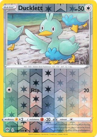 Ducklett 148/189 SWSH Darkness Ablaze Reverse Holo Common Pokemon Card TCG Near Mint