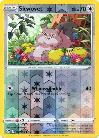 Skwovet 152/189 SWSH Darkness Ablaze Reverse Holo Common Pokemon Card TCG Near Mint