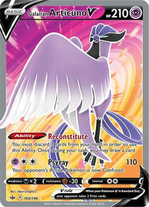 Galarian Articuno V 169/198 SWSH Chilling Reign Full Art Holo Ultra Rare Pokemon Card TCG Near Mint 