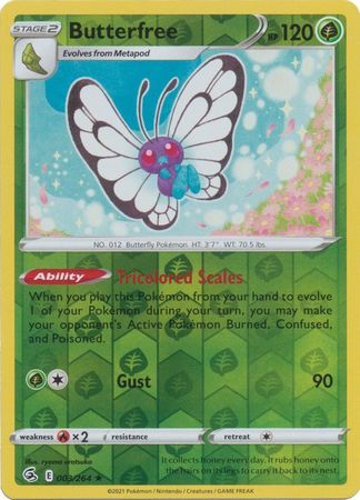 Butterfree 3/264 SWSH Fusion Strike Reverse Holo Rare Pokemon Card TCG Near Mint