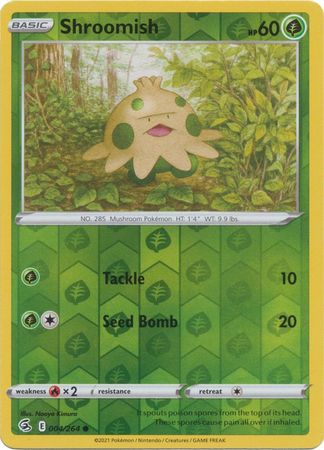 Shroomish 4/264 SWSH Fusion Strike Reverse Holo Common Pokemon Card TCG Near Mint