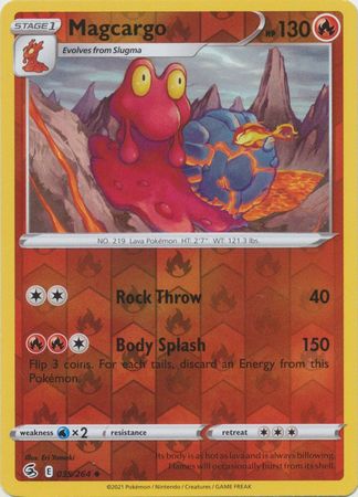 Magcargo 35/264 SWSH Fusion Strike Reverse Holo Uncommon Pokemon Card TCG Near Mint 