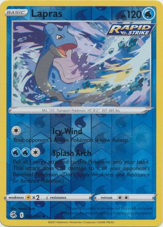 Lapras 54/264 SWSH Fusion Strike Reverse Holo Uncommon Pokemon Card TCG Near Mint 