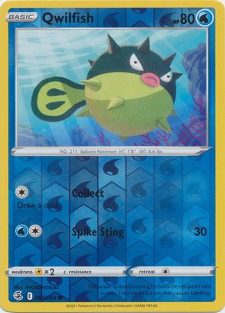 Qwilfish 60/264 SWSH Fusion Strike Reverse Holo Common Pokemon Card TCG Near Mint