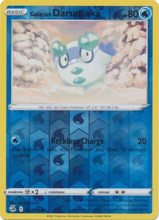 Galarian Darumaka 71/264 SWSH Fusion Strike Reverse Holo Common Pokemon Card TCG Near Mint