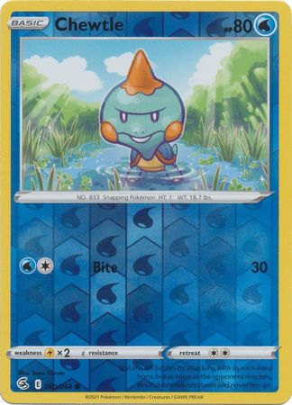 Chewtle 80/264 SWSH Fusion Strike Reverse Holo Common Pokemon Card TCG Near Mint