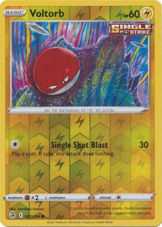 Voltorb 87/264 SWSH Fusion Strike Reverse Holo Common Pokemon Card TCG Near Mint