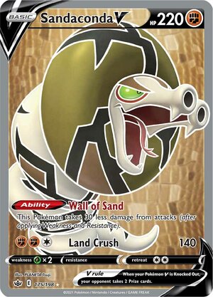 Sandaconda V 175/198 SWSH Chilling Reign Full Art Holo Ultra Rare Pokemon Card TCG Near Mint 
