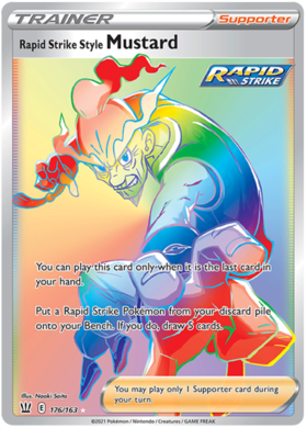 Rapid Strike Style Mustard 176/163 SWSH Battle Styles Ultra Rare Pokemon Card TCG