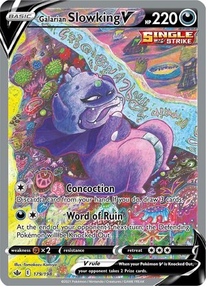 Galarian Slowking V 179/198 SWSH Chilling Reign Full Art Holo Ultra Rare Pokemon Card TCG Near Mint  