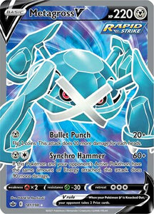 Metagross V 181/198 SWSH Chilling Reign Full Art Holo Ultra Rare Pokemon Card TCG Near Mint 