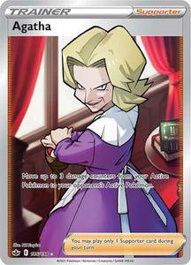 Agatha 186/198 SWSH Chilling Reign Full Art Holo Ultra Rare Pokemon Card TCG Near Mint  