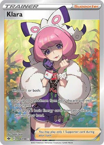 Klara 194/198 SWSH Chilling Reign Full Art Holo Ultra Rare Pokemon Card TCG Near Mint  