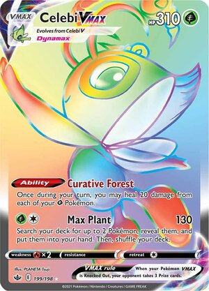 Celebi VMAX 199/198 SWSH Chilling Reign Full Art Holo Ultra Rare Pokemon Card TCG Near Mint  
