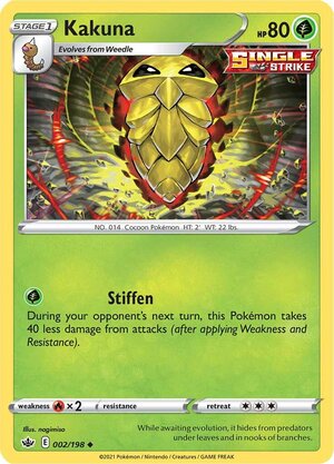 Kakuna 2/198 SWSH Chilling Reign Uncommon Pokemon Card TCG Near Mint