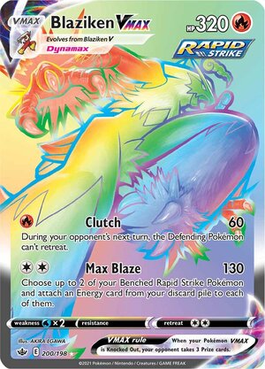 Blaziken VMAX 200/198 SWSH Chilling Reign Full Art Holo Ultra Rare Pokemon Card TCG Near Mint  