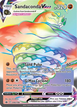 Sandaconda VMAX 206/198 SWSH Chilling Reign Full Art Holo Ultra Rare Pokemon Card TCG Near Mint  