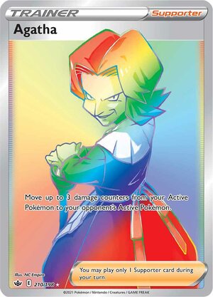 Agatha 210/198 SWSH Chilling Reign Full Art Holo Ultra Rare Pokemon Card TCG Near Mint  