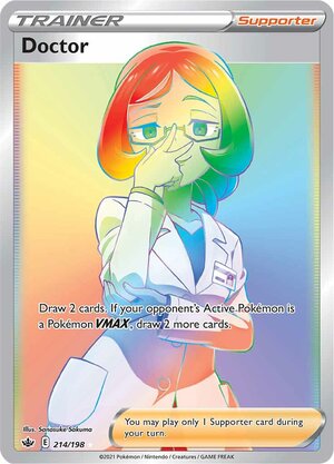 Doctor 214/198 SWSH Chilling Reign Full Art Holo Hyper Rare Pokemon Card TCG Near Mint 