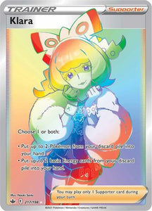 Klara 217/198 SWSH Chilling Reign Full Art Holo Hyper Rare Pokemon Card TCG Near Mint  