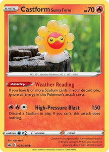 Castform Sunny Form 22/198 SWSH Chilling Reign Common Pokemon Card TCG Near Mint