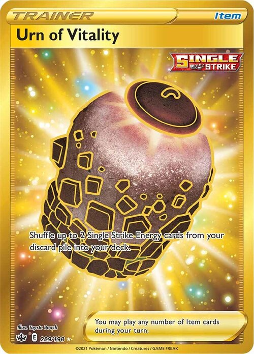 Urn of Vitality 229/198 SWSH Chilling Reign Full Art Holo Secret Rare Pokemon Card TCG Near Mint  