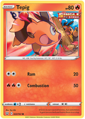 Tepig 23/163 SWSH Battle Styles Common Pokemon Card TCG