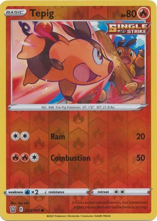 Tepig 23/163 SWSH Battle Styles Reverse Holo Common Pokemon Card TCG