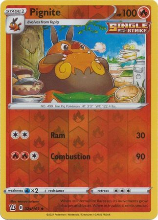 Pignite 24/163 SWSH Battle Styles Reverse Holo Uncommon Pokemon Card TCG