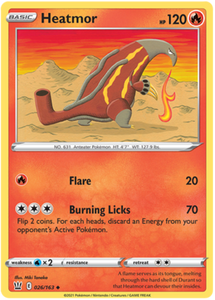 Heatmor 26/163 SWSH Battle Styles Uncommon Pokemon Card TCG