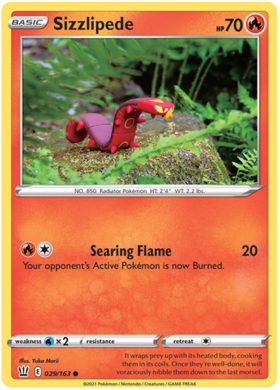Sizzlipede 29/163 SWSH Battle Styles Common Pokemon Card TCG