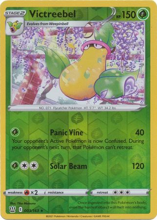 Victreebel 3/163 SWSH Battle Styles Reverse Holo Rare Pokemon Card TCG
